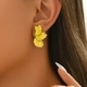 japanese Korean Style Clover Petal Enamel Drop Earrings For Women
