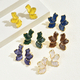 japanese Korean Style Clover Petal Enamel Drop Earrings For Women