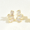 japanese Korean Style Clover Petal Enamel Drop Earrings For Women