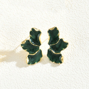 japanese Korean Style Clover Petal Enamel Drop Earrings For Women