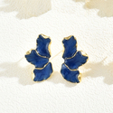 japanese Korean Style Clover Petal Enamel Drop Earrings For Women
