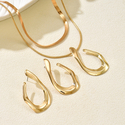 geometric Glossy U-Shaped Double-Layer Pendant Necklace For Women
