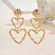 exaggerated Heart Metal Pleated Stud Earrings For Women