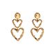exaggerated Heart Metal Pleated Stud Earrings For Women
