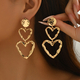 exaggerated Heart Metal Pleated Stud Earrings For Women