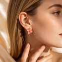 colorful Oil-Drip Four-Leaf Clover Stainless Steel Stud Earrings