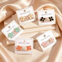 colorful Oil-Drip Four-Leaf Clover Stainless Steel Stud Earrings