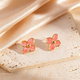 colorful Oil-Drip Four-Leaf Clover Stainless Steel Stud Earrings
