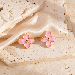 1 Pair Of Pink Stud Earrings