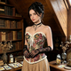 apricot vintage Jacquard Corset With Boning And Tummy Control
