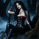 black vintage Pu Leather Corset Waist Trainer For Women