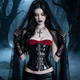 black vintage Pu Leather Corset Waist Trainer For Women