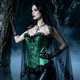 green lace Corset Waist Trainer With Fishbone Bustier Design