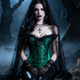 green lace Corset Waist Trainer With Fishbone Bustier Design