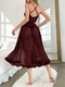 lace Lingerie Slip Dress Set With Slit Long Nightgown