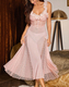 3D Floral Mesh Sheer Spaghetti Strap Long Nightdress