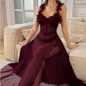 3D Floral Mesh Sheer Spaghetti Strap Long Nightdress