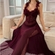 3D Floral Mesh Sheer Spaghetti Strap Long Nightdress