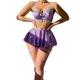 purple sheer Mesh Lace Halter Sleepwear Dress Set With Hanfu Style
