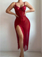 lace Hollow Out Mesh See-Through Bodysuit Sleepwear Set