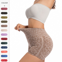 high-Waist Tummy-Control Leopard Print Sports Shorts