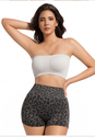 high-Waist Tummy-Control Leopard Print Sports Shorts