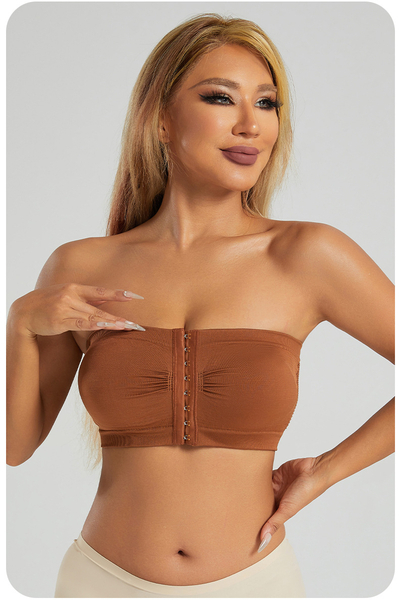 plus-Size Wireless Front-Closure Push-Up Bandeau Bra