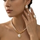 vintage Faux Pearl Beaded Necklace Earrings Ring Set