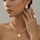 vintage Faux Pearl Beaded Necklace Earrings Ring Set