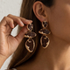 retro Flower Heart Stud Earrings For Women