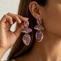 retro Flower Heart Stud Earrings For Women