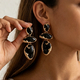 retro Flower Heart Stud Earrings For Women