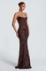 3D Embroidered Open Back Cross Tie Long Dress