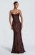 3D Embroidered Open Back Cross Tie Long Dress