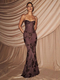 3D Embroidered Open Back Cross Tie Long Dress