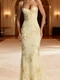 3D Embroidered Open Back Cross Tie Long Dress