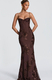 3D Embroidered Open Back Cross Tie Long Dress