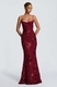 3D Embroidered Open Back Cross Tie Long Dress