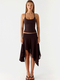 high Waist Irregular Hem Vacation Skirt