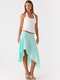 high Waist Irregular Hem Vacation Skirt