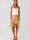 high Waist Irregular Hem Vacation Skirt