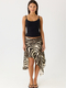 high Waist Irregular Hem Vacation Skirt