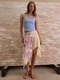 high Waist Irregular Hem Vacation Skirt