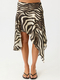 high Waist Irregular Hem Vacation Skirt