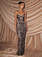 lace Strapless Bodycon Long Evening Dress