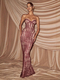 lace Strapless Bodycon Long Evening Dress