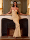 lace Strapless Bodycon Long Evening Dress