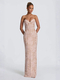 lace Strapless Bodycon Long Evening Dress