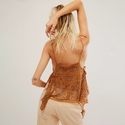 sheer Open Back Rhinestone Cami Beach Vest