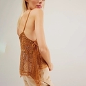 sheer Open Back Rhinestone Cami Beach Vest